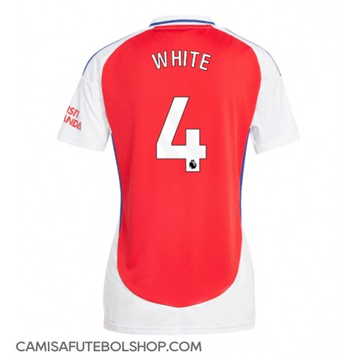 Camisa de time de futebol Arsenal Ben White #4 Replicas 1º Equipamento Feminina 2024-25 Manga Curta